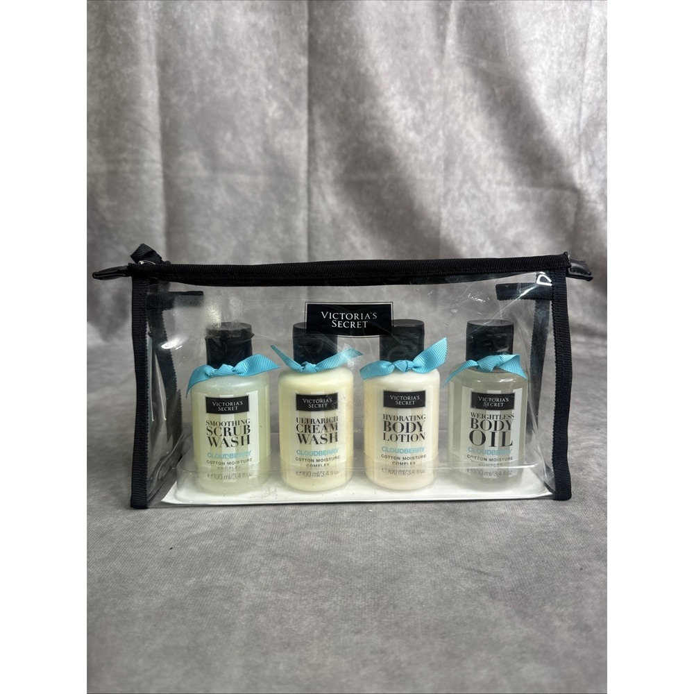 4pc Victoria's Secret CLOUDBERRY To Go Set Wash Scrub Lotion Oil Retired HTF!!